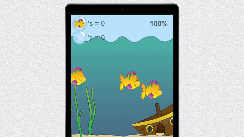 a screenshot of the bubble fish game